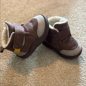 Cozy Brown and Cream Baby Boots
